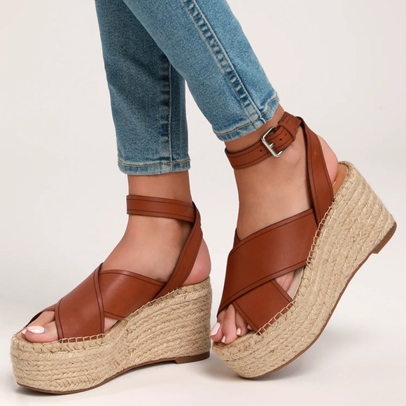 Dolce Vita Shoes - Dolce Vita Carsie Brown Leather Espadrille Wedges size 10 NWT